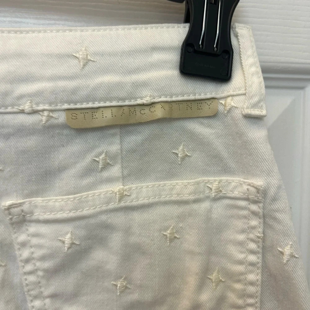 ! stella mccartney EMBELLISHED BUTTON-FRONT A-LINE SKIRT IN SNOW - Picture 7 of 12